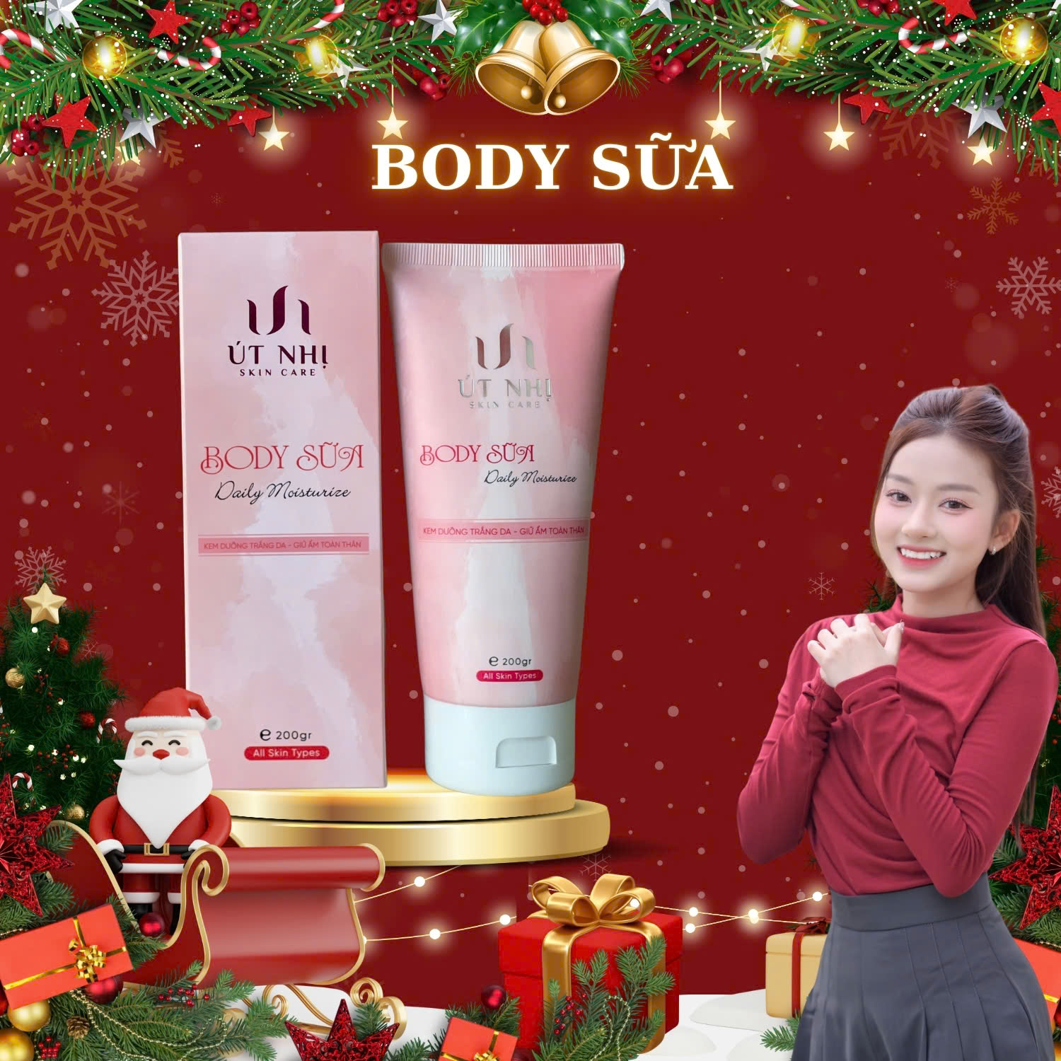 Kem Body Sữa Daily Moisturize,  Dưỡng Trắng Da, Giữ Ẩm Toàn Thân, Mịn Màng, 200g, Phù hợp mọi loại da