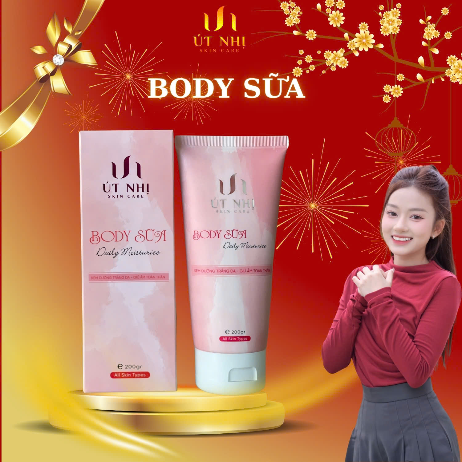 Kem Body Sữa Daily Moisturize,  Dưỡng Trắng Da, Giữ Ẩm Toàn Thân, Mịn Màng, 200g, Phù hợp mọi loại da
