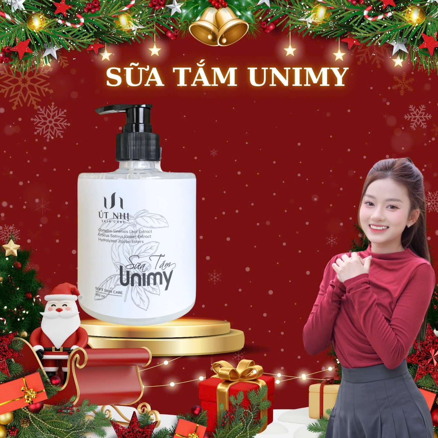 SỮA TẮM UNIMY Hương Nước Hoa, Dưỡng Da, Dưỡng Ẩm Cho Làn Da Body Mềm Mịn 400ml