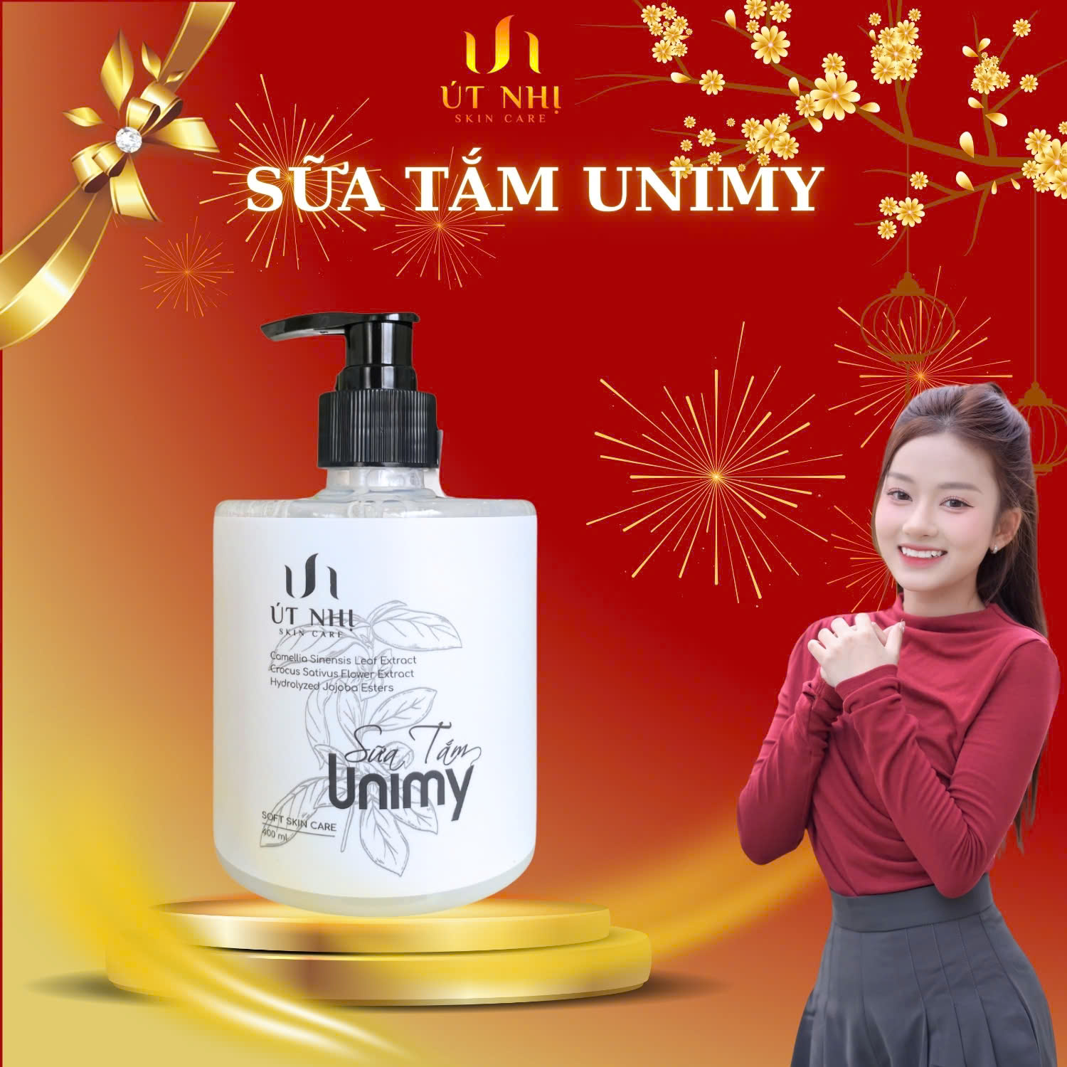 SỮA TẮM UNIMY Hương Nước Hoa, Dưỡng Da, Dưỡng Ẩm Cho Làn Da Body Mềm Mịn 400ml